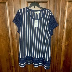 Weekend Navy and white striped shirt